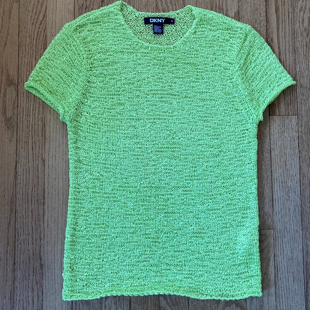 DKNY Lime Green Short Sleeve Sweater  sz S